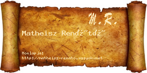 Matheisz Renátó névjegykártya